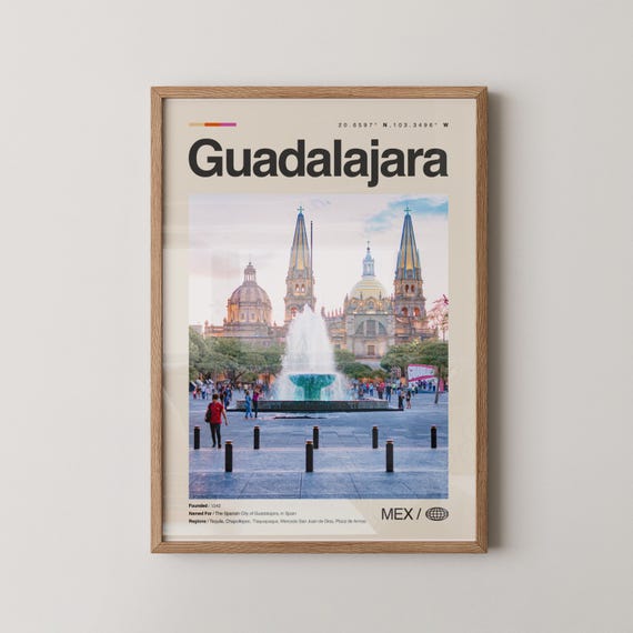 Guadalajara Mexico Cathedral Travel Poster