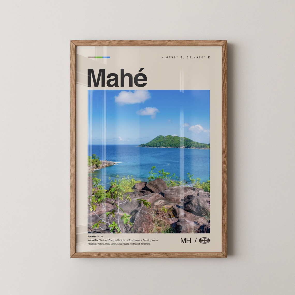 Mahe Seychelles Island Coast Photo Travel Poster MH Edition Design