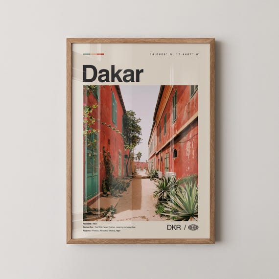 Dakar Print No 1 Wall Art Poster Photo Decor Senegal Ndakaaru Sngal Africa