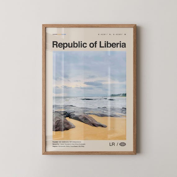 Republic Of Liberia Print Wall Art Poster Photo Decor Africa