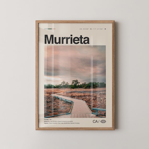 Murrieta California Boardwalk Wetlands Minimalist Travel Poster