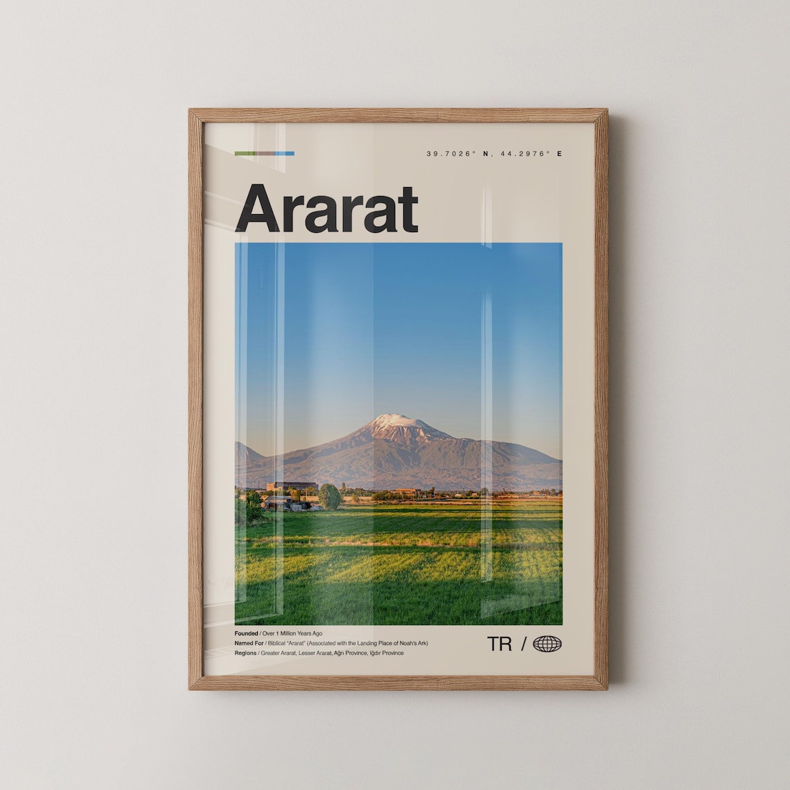 Ararat Turkey Mountain Landmark Vintage Travel Scenic Souvenir Poster