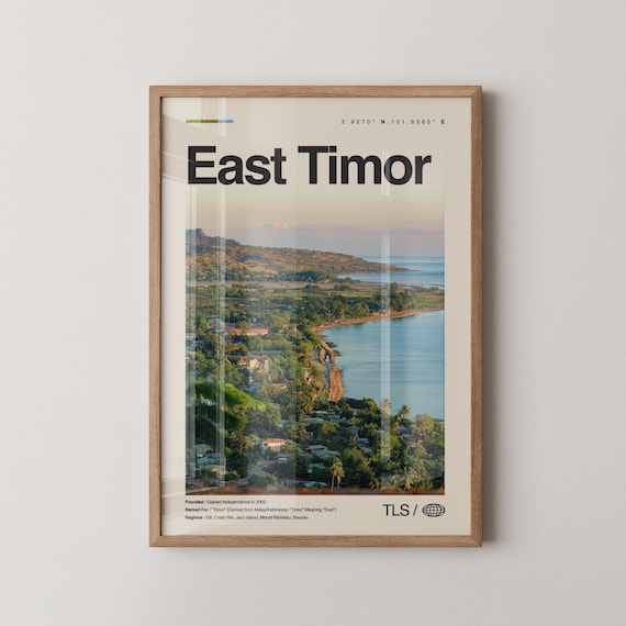 East Timor Tropical Coastline Bay Sunset Travel Photo Poster