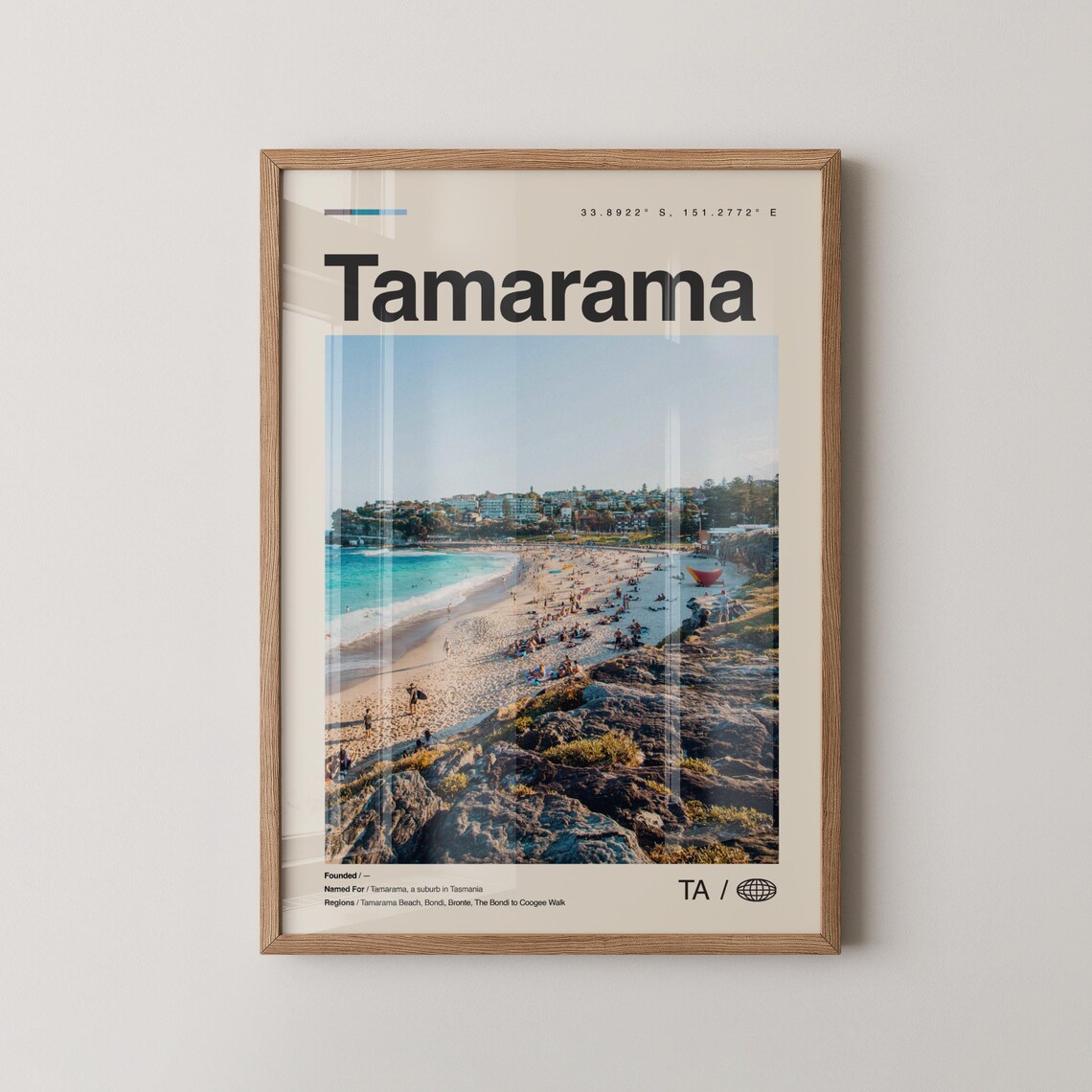 Tamarama Beach Summer Crowds Poster of Sydney Bondi to Coogee