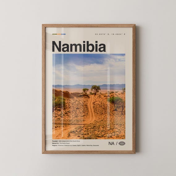 Namibia Print Wall Art Poster Photo Decor Country Windhoek Africa