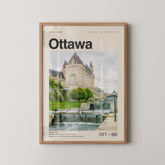 Ottawa Chateau Laurier And Rideau Canal Locks Photo Travel Poster Canada View