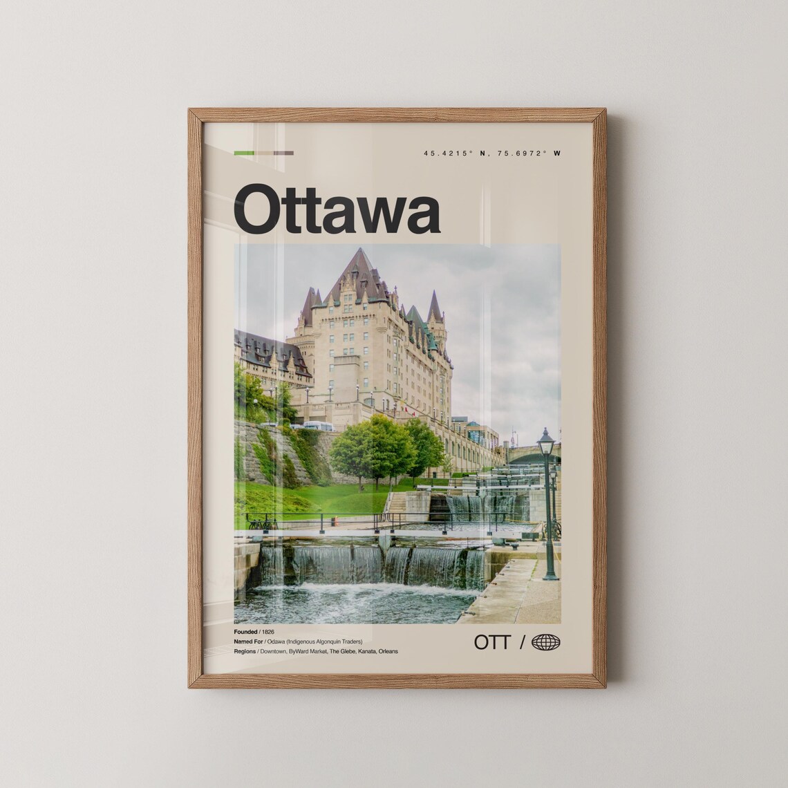 Ottawa Chateau Laurier And Rideau Canal Locks Photo Travel Poster Canada View