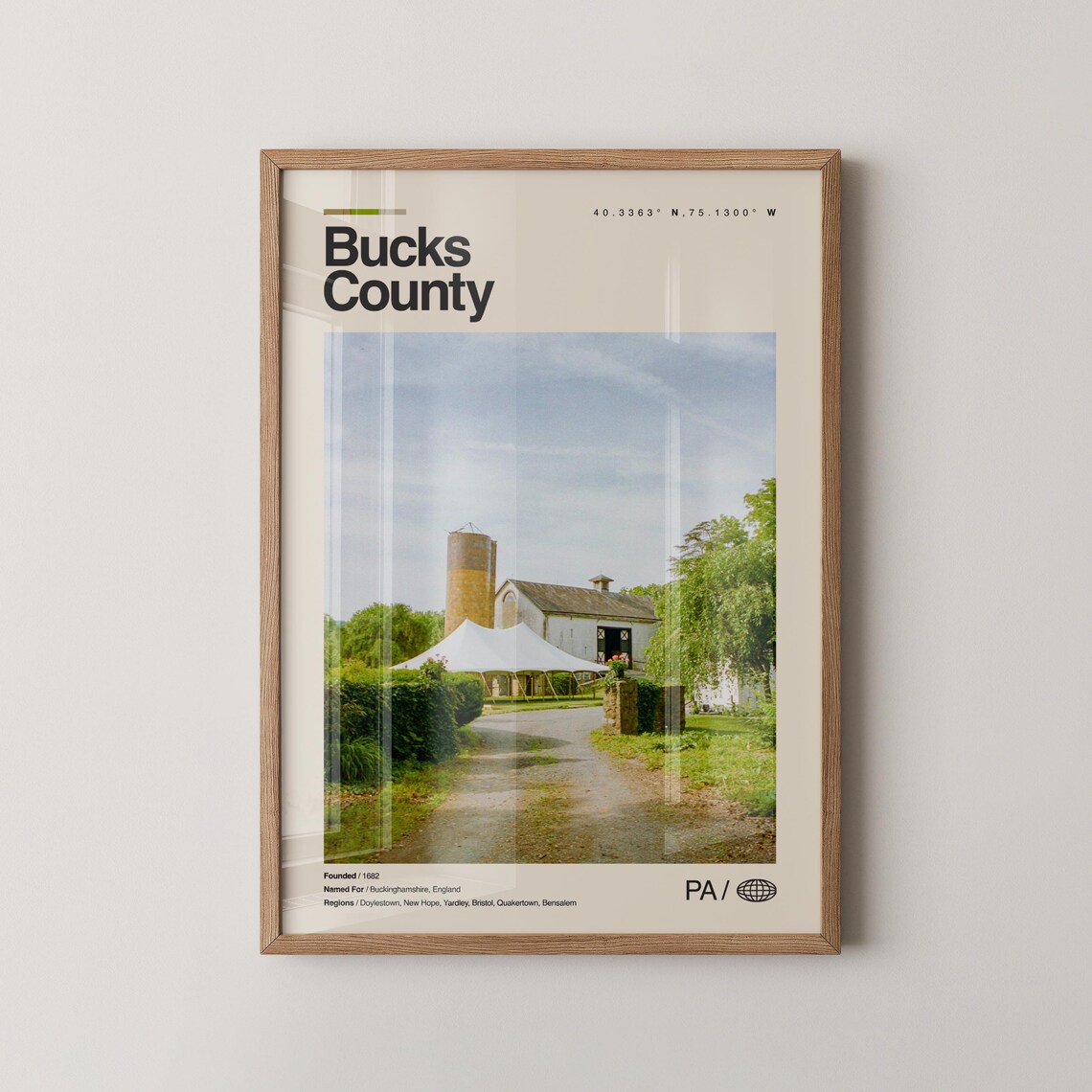 Bucks County Pennsylvania Barn Silo Countryside Photo Poster