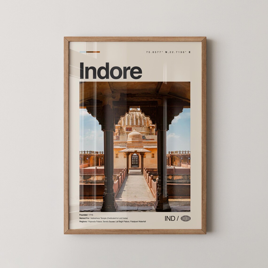 Indore India Historic Palace Courtyard Photography Travel Poster