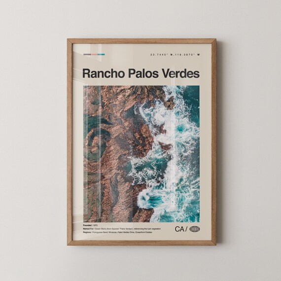 Rancho Palos Verdes Aerial Rocky Coastline California Poster