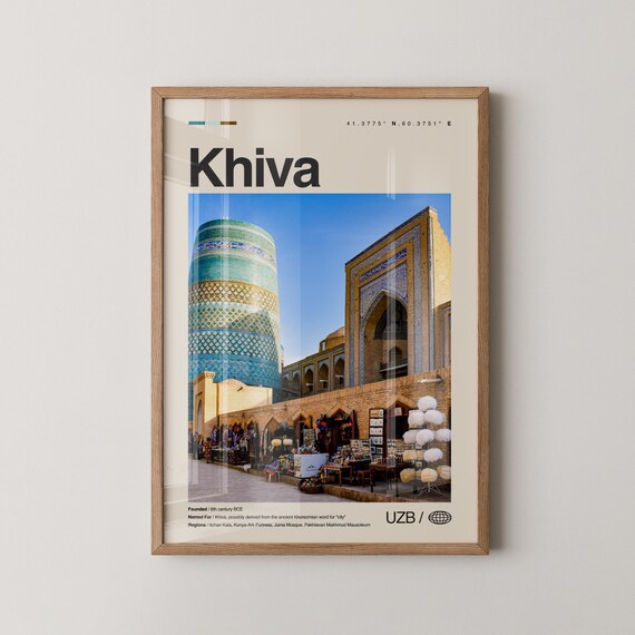 Khiva Uzbekistan Itchan Kala Kalta Minor Minaret Travel Poster