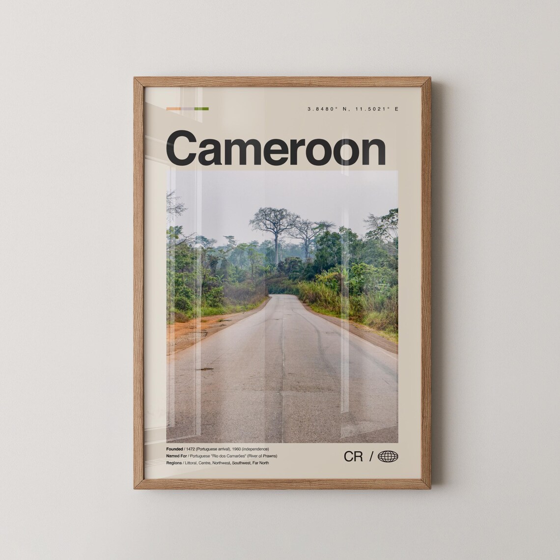 Cameroon Rainforest Road Misty Jungle Vintage Travel Photo Poster