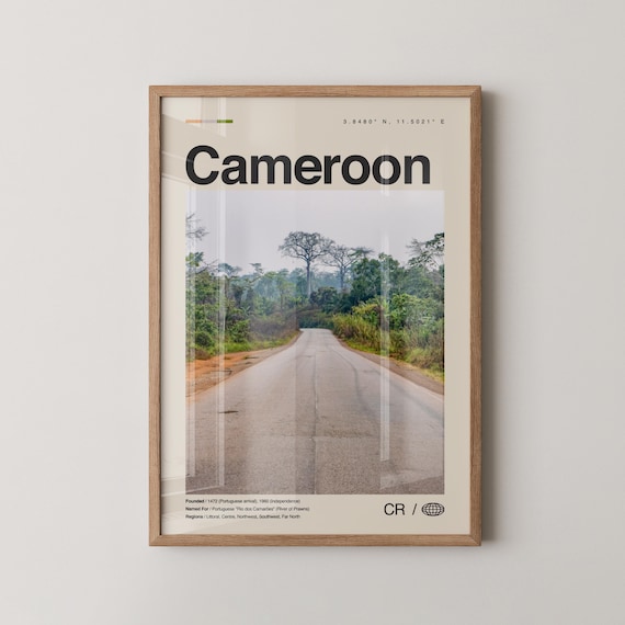 Cameroon Rainforest Road Misty Jungle Vintage Travel Photo Poster
