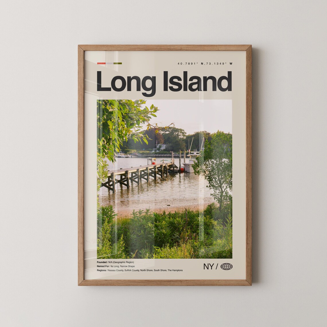 Long Island New York Wooden Dock on the Water Travel Photo Poster