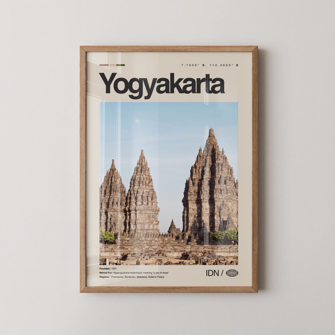 Yogyakarta Prambanan Temple Ancient Stone Spires Travel Poster