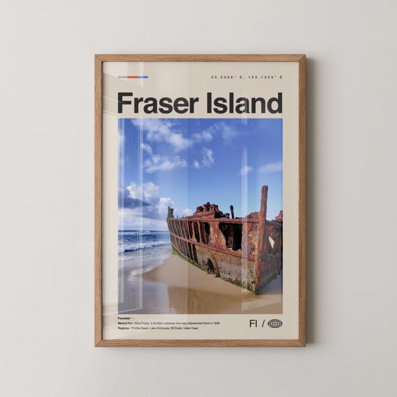 Fraser Island Print Wall Art Poster Photo Queensland Australia Oceania