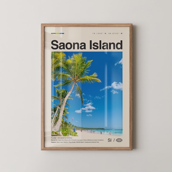 Saona Island Dominican Republic Palm Beach Photo Travel Poster
