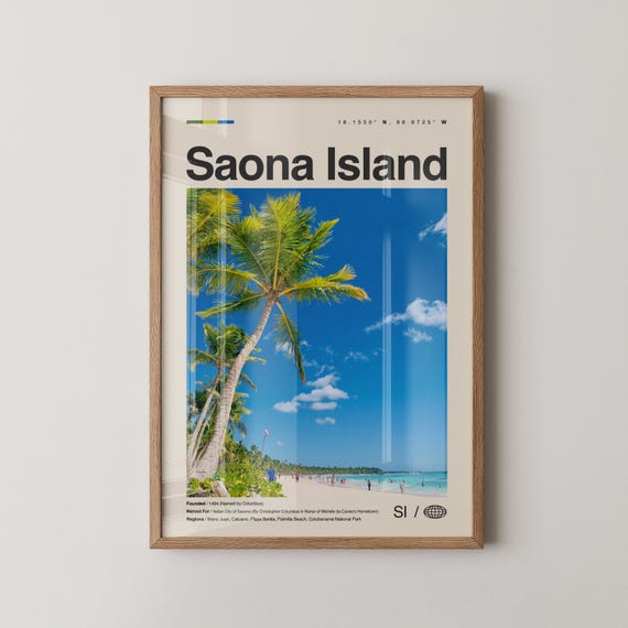 Saona Island Print Wall Art Poster Photo Dcor Caribbean