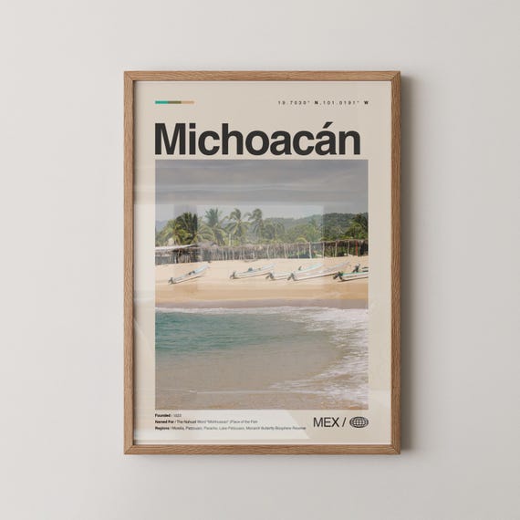 Michoacn Print Mexico Wall Art Poster Photo Morelia Cathedral Parcutin Volcano Lake Patzcuaro