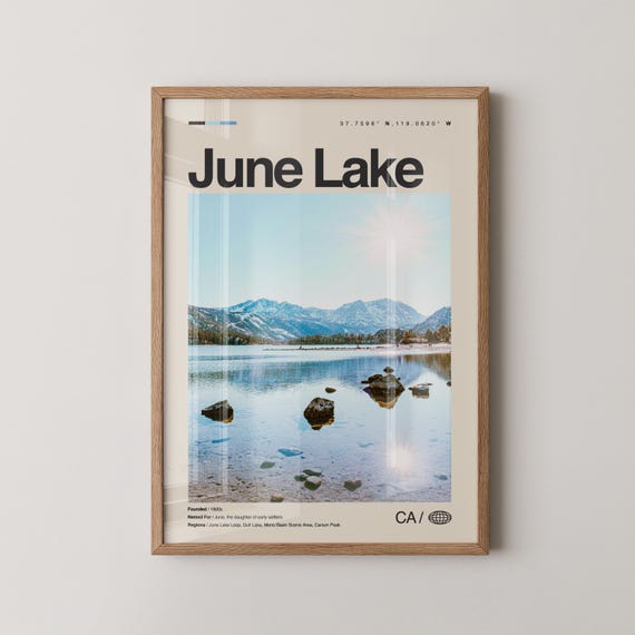June Lake Print Wall Art Poster Photo Loop Gull Silver Parker