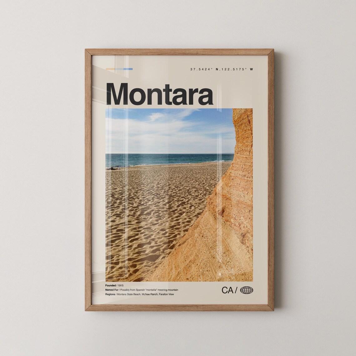 Montara Print Wall Art Poster Photo State Beach Gray Whale Cove Mountain Mcnee