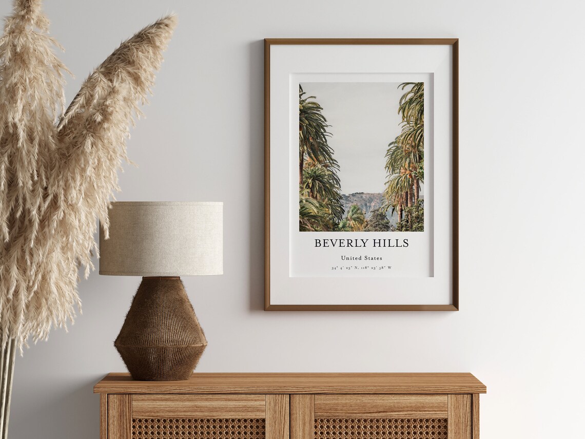 California Travel Poster, Beverly Hills Place Print - Image 2