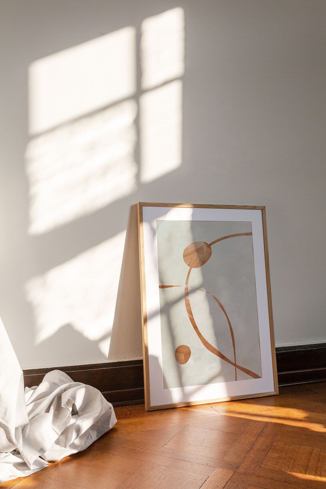 Abstract Geometric Line Art, Boho Neutral Art Print - Image 3