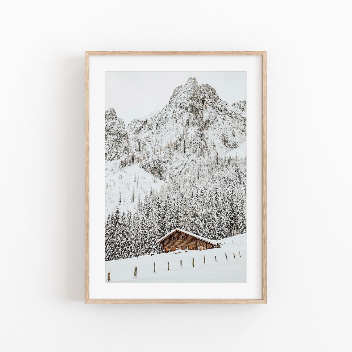 Winter White Forest Snowy Trees Christmas Art Print