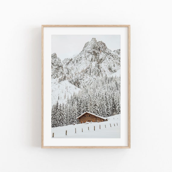 Winter White Forest Snowy Trees Christmas Art Print