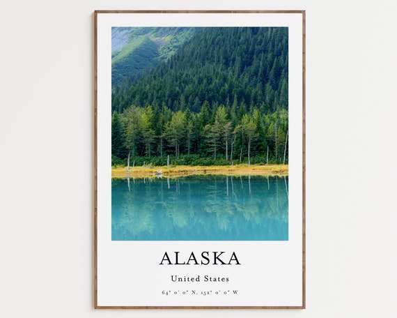 Alaska Travel Poster, USA Wall Art Print
