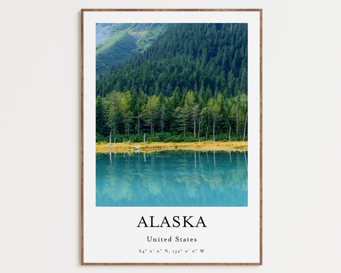 Alaska Travel Poster, USA Wall Art Print
