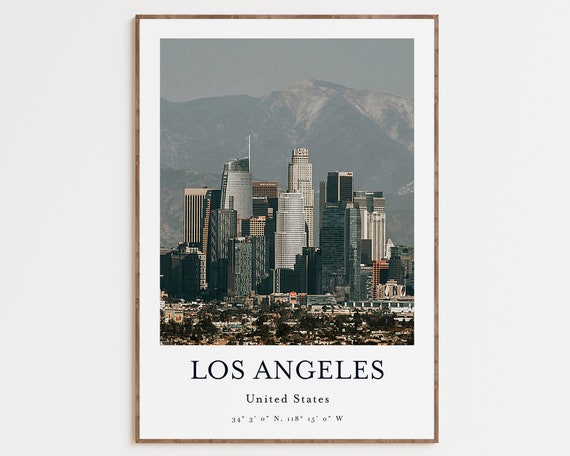 Los Angeles City Palm Trees Travel Poster, California