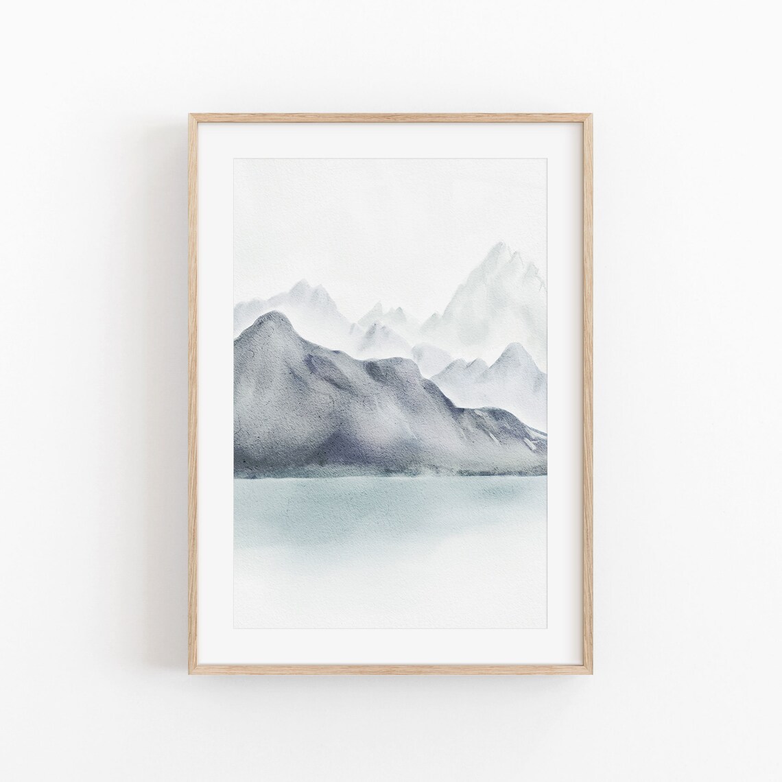 Watercolor Mountain Abstract Poster, Minimalist Wall Decor