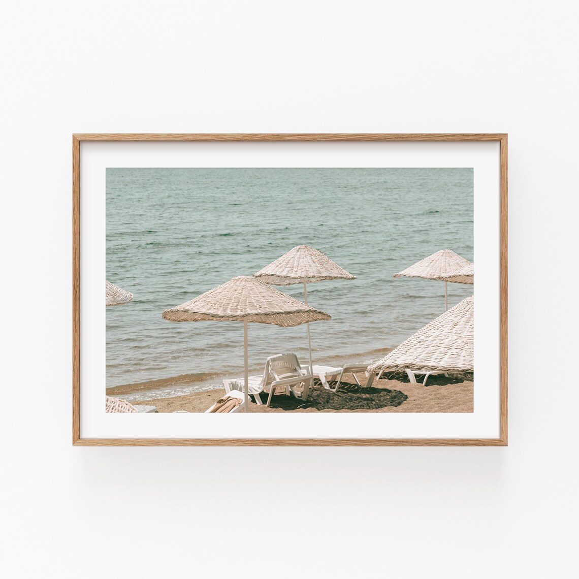 Umbrella Beach Art Print, Coastal Summer Decor