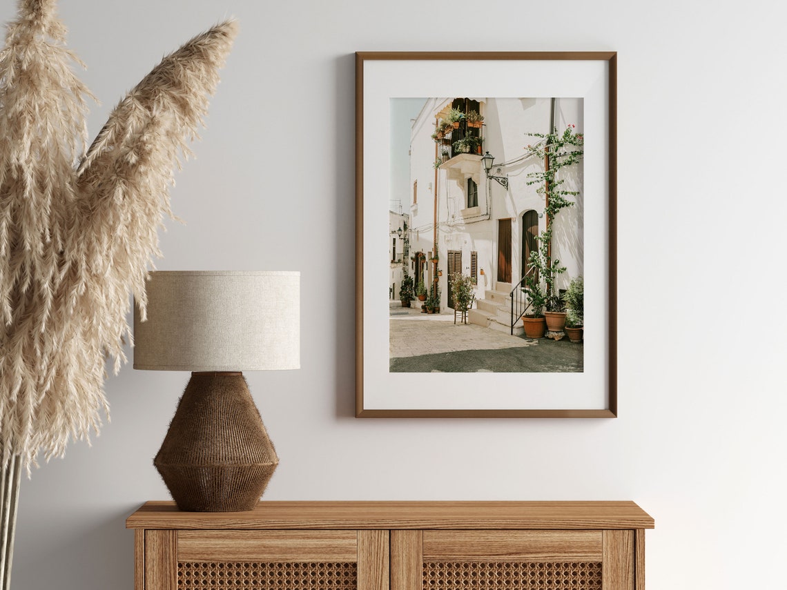 Spain Whitewashed Mediterranean Old Town Street Photography Print - Image 2