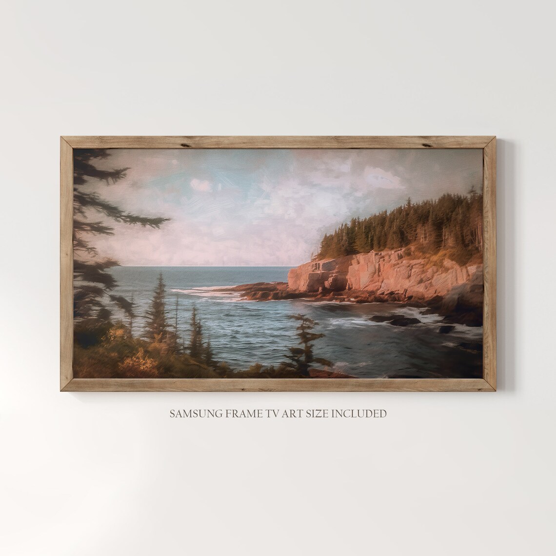Acadia National Park Vintage Oil Painting, Maine USA - Image 3
