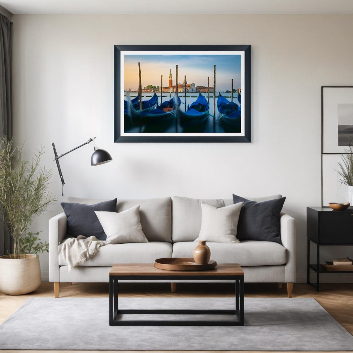 Covered Gondolas at Venice Mooring San Giorgio Maggiore Dawn Poster - Image 2