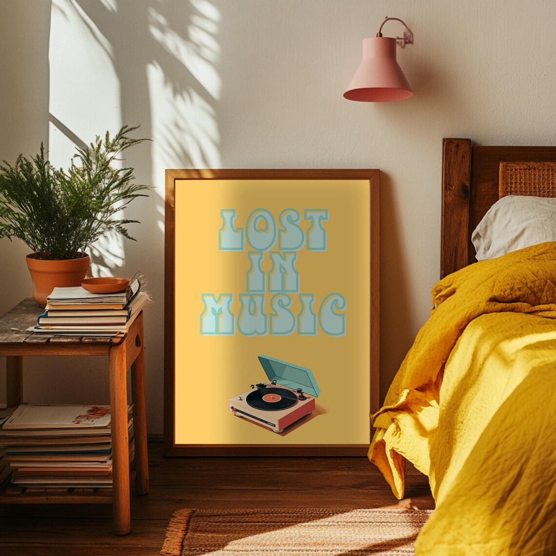Lost In Music Retro Poster, Gift For Music Lover - Image 3