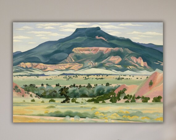 Southwestern Desert Mountain Mesa Pastel Landscape Art Poster