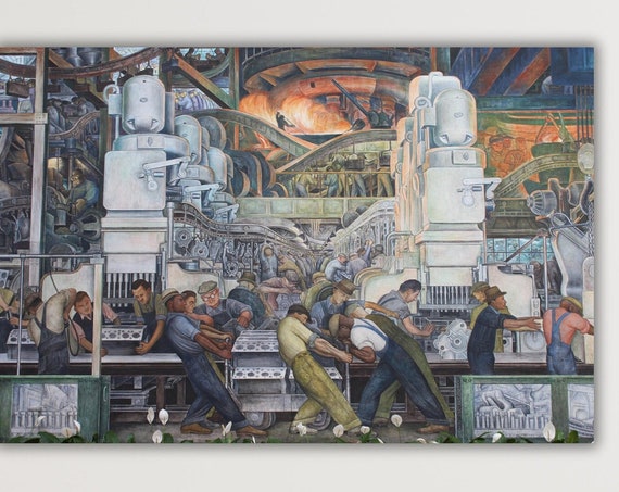Diego Rivera Detroit Industry Ready To Hang Diego Rivera Wall Art Rivera Artwork Detroit Industry Art Print Diego Rivera Art