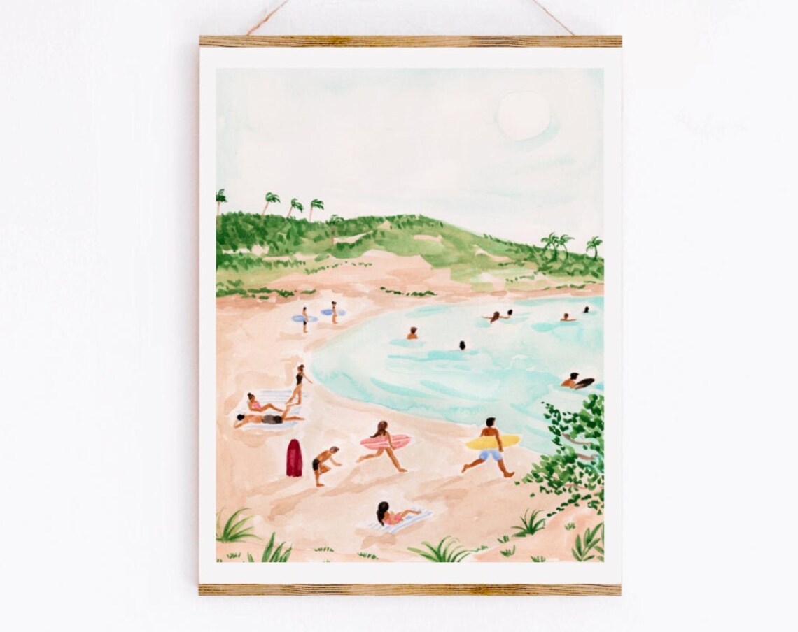 Beach Ocean Art Print, Tropical Wall Decor