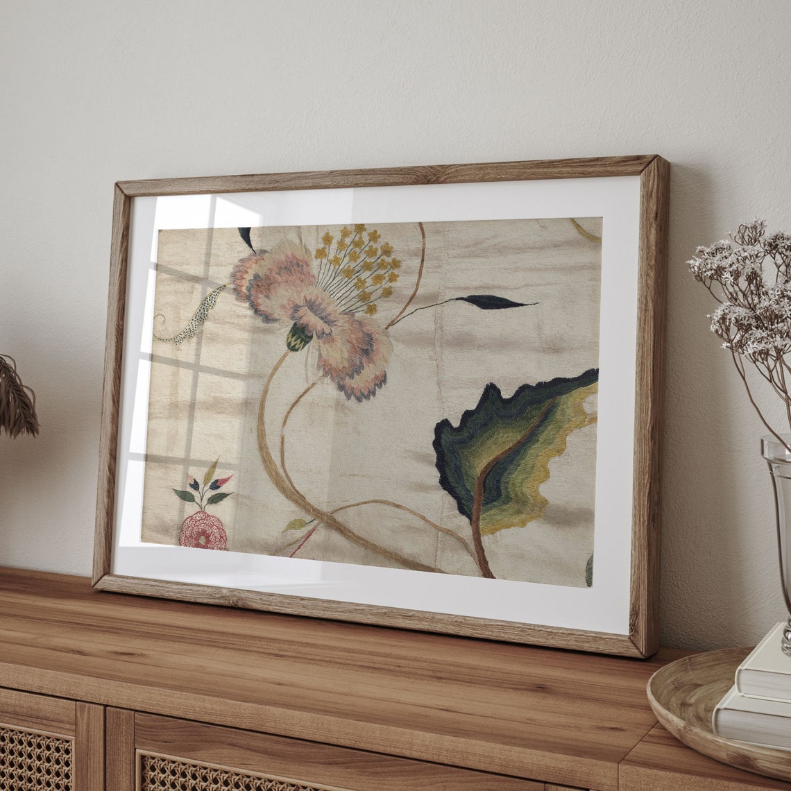 Vintage Floral Embroidery Needlework Textile Art Botanical Poster - Image 4