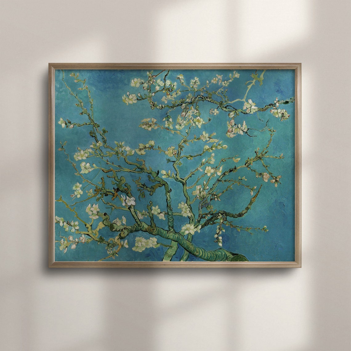 Vincent van Gogh Almond Blossom White Flowers Turquoise Sky Poster