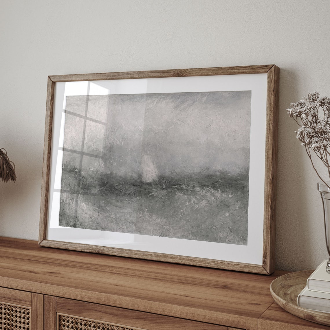 Stormy Gray Sea Abstract Nautical Oil Painting Minimalist Poster - Image 4