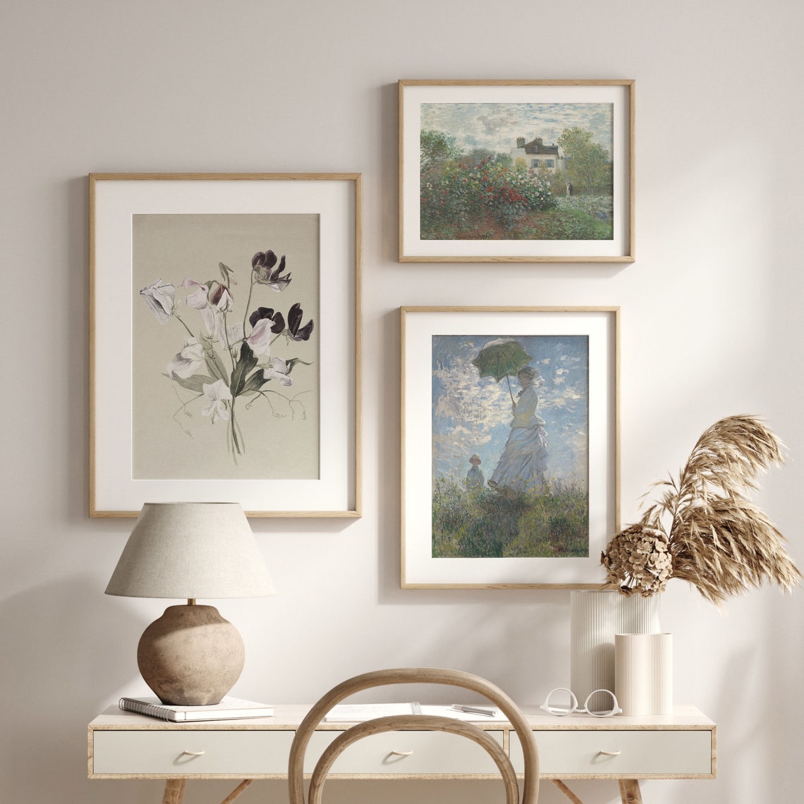 Delicate Sweet Pea Blossoms Watercolor Botanical Study Art Poster - Image 2