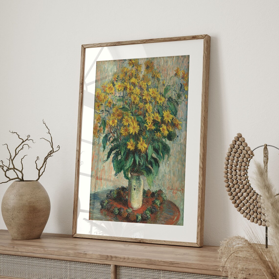 Claude Monet Jerusalem Artichoke Flowers, Vintage Poster - Image 4