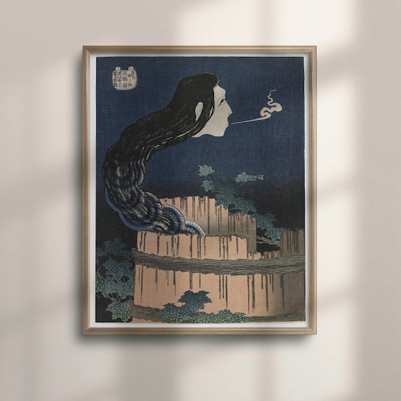 Hokusais The Mansion Of Plates 1832 Ukiyo E Art Japanese Wall Art Colorful Housewarming Gift Unique Living Room Decor C16 1012