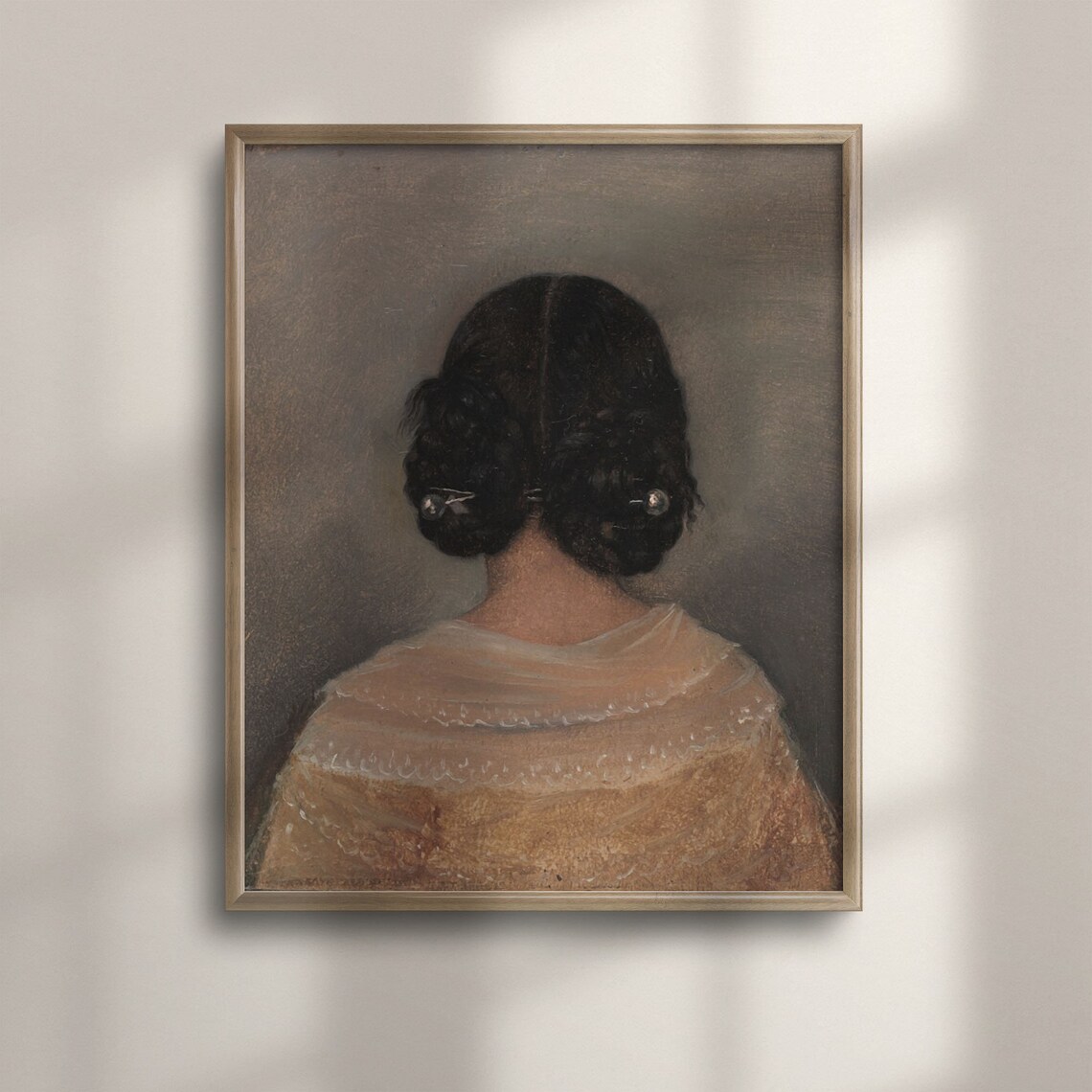 Vintage Female Portrait Oil Painting Art Print
