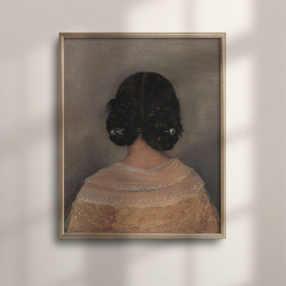 Vintage Female Portrait Oil Painting Art Print
