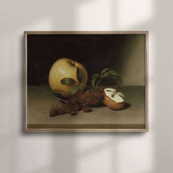 Vintage Still Life Art Print Fruit And Pastry Painting Kitchen Wall Decor Food Artwork Fruit Art C16 521